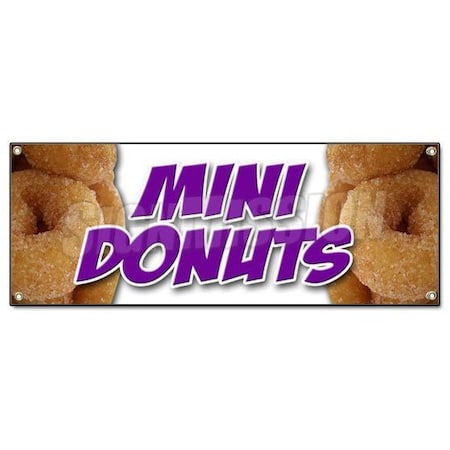 Signmission MINI DONUTS BANNER SIGN donut fried dough signs doughnut holes hot fresh B-Mini Donuts